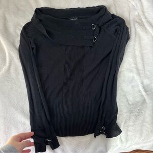 Vintage Y2K goth buckle early 2000s sweater